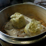 酒中花 空心  - 西湖 龍井茶シュウマイの緑茶がけ 黒酢で