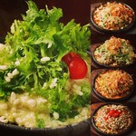 ワイン&鉄板グリル えんじゃ - それぞれのお好み焼きを500円にて