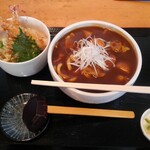 蔵舞たぬき - 山形芋煮カレーうどん+ミニえび天丼