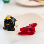 プレゼンテ スギ - 2019.11 フォアグラと栗（フォアグラと栗のペースト）雉レバー エスプレッソとブラックココアのソース 佐倉産ビーツのピクルス