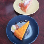 しましま食堂 - お向かいさまのデザートは、紅茶と梨のケーキ