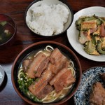 Uchina Suba Yaji Guwa - ゴーヤチャンプルー定食＋三枚肉そば