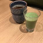 和食 浮橋 - 抹茶ジュース（冷たいラテ？）とほうじ茶