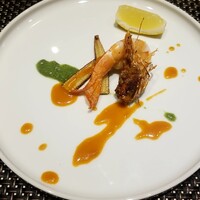 京都鉄板焼 結 - 天使の海老2尾を2人で分けました