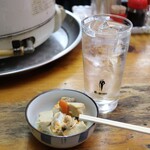 ウエダ - 高野豆腐　いいちこ水割り