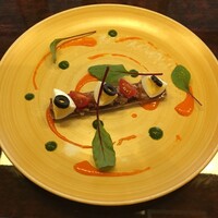 レストラン オネット - Appetizer鮪の瞬間燻製♬
                    オレンジパプリカソースと
                    バジルソース♡