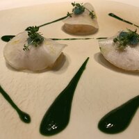 レストラン リューズ - 甘海老のタルタル　ラヴィオリ仕立て