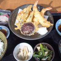 和えに - 旬の天婦羅とお刺身御前1500円　全て美味かった