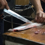 かぶと - うなぎを捌くところ