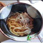 レストラン湖水 - きのこうどん　食べかけで失礼
