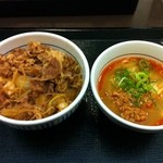 なか卯 - 牛丼並+小坦々うどん