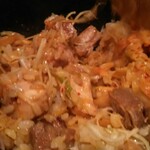 岡むら - 石焼チャーハン  混ぜたあと☆ （角煮・キムチをトッピング）