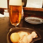 Sasaki San - 神泡ビールとお通し。