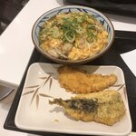 丸亀製麺 - 牡蠣づくし玉子あんかけ、いわし天、かしわ天