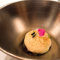 レ セゾン - #食べログ的に撮るとこうなる。賽の目のおさかなとアルトラ・スムーズなナスのペイストによる食感の妙。