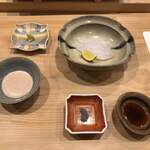 鮨 十兵衛 - ウマヅラハギのお造りからスタート。