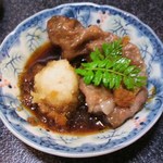 焼肉参番館 - リブはポン酢おろし大根山椒の葉で、