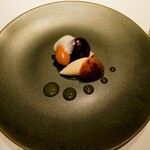 レストラン リューズ - 和栗ショコラムース　和三盆のフランとほうじ茶のジュレ