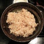 銀座 竹の庵 - すきやき膳<限定15食> 1000円 の玄米ご飯(大盛)