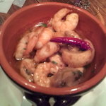 海老とマッシュルームのアヒージョ