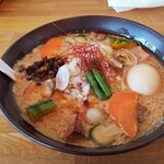 湖麺屋 リールカフェ - 野菜と有機豆乳の味噌ラーメン(1220円)