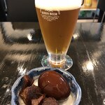 お食事処 味華 - 生ビールと黒酢生姜玉子セット