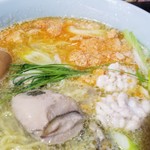 塩そば専門店 桑ばら - 痛風そば。(アン肝・真だらの白子・広島産カキ)