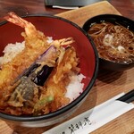 信州酒房 蓼科庵 - 天丼と温かいおそばのセット