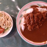 Jipangu - 日替わりカレー(チキンカツ)インドカレー辛口(ご飯大盛)＆サラダバイキング