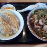 富士見東家 - 料理写真:かしわそばとちび天丼のセット　１０８０円