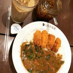 CoCo壱番屋 - ◆カキフライホウレン草ビーフカレー、アイスカフェオレ◆♪