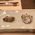 楠本 - 牡蠣のオイル漬け　佐島のタコ