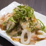 Chikuwa with green onion and plum sauce