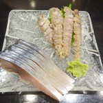 Sushi Douraku - 金華サバ刺、シャコゆで