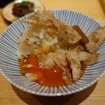 肉屋 田中 - ご飯に黄身と白トリュフ