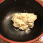 Sakura Suisan - お通しポテサラ食べかけ