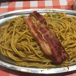 スパゲッティーのパンチョ - カレーナポ890円＆トッピングベーコン220円(イベントで500円、ベーコンはクーポンで無料)(2019.10.26)