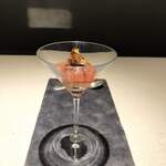 コミナセマコ - シャンパーニュのジュレ、イチジクソース、栗の渋皮煮