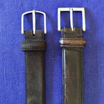 空也 - 靴と同じ革で作ったベルトは少しくたびれた。(右側)