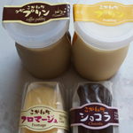 野上菓子舗 - こがね町シリーズ、プリン210円、フロマージュ/ショコラ120円