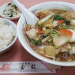 金龍 - 広東麺850円+半ライス150円