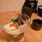 肉と京料理 かぐら - お通し　自家製玉子豆腐