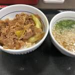 なか卯 - ランチセット（はいからうどん小、和風牛丼並）