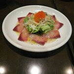 馬い鶏＋沖縄料理 - ぶりのカルパッチョ!