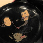 大神 - お椀の蓋の節分柄の蒔絵