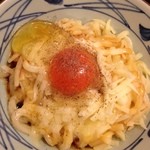 丸亀製麺 - こだわり玉子のチーズ釜玉（390円）