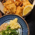 讃岐うどんと地鶏丼の店 香房 - つゆ＆薬味　かしわ天