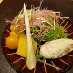 焼肉 強小亭 - 季節の生野菜（鳥取産） 数の子燻製ムース