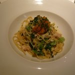 タニーチャ - パスタ バベッティーニ（ずわい蟹、ウニ、菜の花、生ノリ） (2012.3)