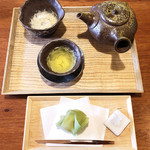 うつぎ - 柳生 上煎茶 上生菓子付き1000円('19.6月当時)
